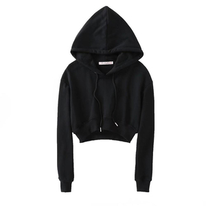 Nouveau dernier dames haut court à capuche Shorts deux pièces ensembles de sport lavage à l'acide survêtement ensemble 100% coton plaine survêtements pour les femmes - Product Image 5