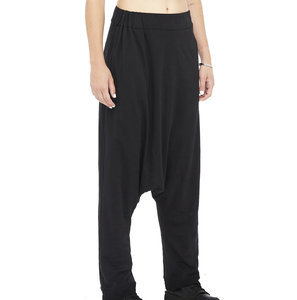 2024 personnalisé couleur noire 100% coton lâche Gym Fitness respirant goutte entrejambe pantalons de survêtement entraînement en plein air - Product Image 5