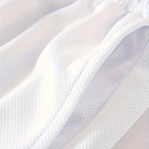 New Arrival <b>Men's</b> Mesh Plain <b>Shorts</b> <b>White</b> Color Double Layer Gym Workout <b>Shorts</b> With Pocket And Elastic Waste - Product Image 5