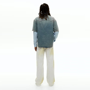 กางเกงยีนส์ทรงหลวมลำลองสำหรับผู้ชายสไตล์ใหม่ปี2025กางเกงยีนส์ขากว้างตรงฮิปฮอปกลางสีดำเพชรสำหรับฤดูหนาว - Product Image 2