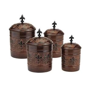 Ensemble de 3 boîtes en cuivre antique de qualité supérieure avec un design personnalisé pour une utilisation en cuisine en cuivre pur - Product Image 5