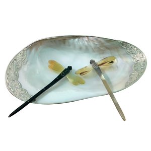 Assiettes en nacre, coquillages, coquilles de caviar, assiettes en coquille de conque, accessoires artisanaux de haute qualité, plat de présentation - Product Image 1