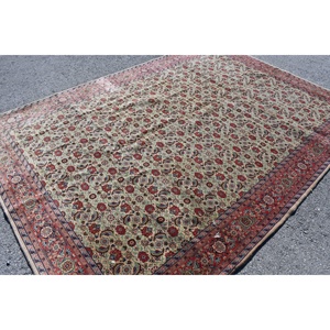 Alfombra Turca Vintage, Alfombra de 7.3x10.2 pies, Alfombra con Estampado Animal en Rojo y Azul - Product Image 1
