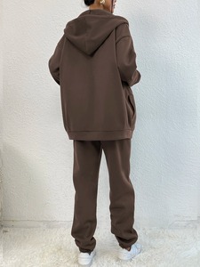 Chándal Atlético personalizado para hombre y mujer, chaqueta con cremallera de dos piezas y pantalones para correr, ropa deportiva para gimnasio, fábrica al por mayor - Product Image 3