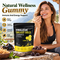Gummies OEM Shilajit Gold de l'Himalaya 3000mg avec Ashwagandha et Mousse de Mer pour le Soutien Énergétique, 60 Gummies