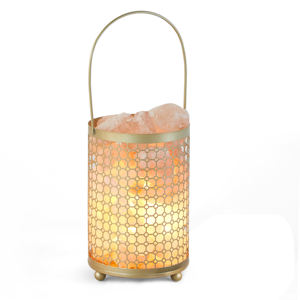 Lampe à sel ronde en métal enduit de poudre noire sculptée coquillage décoration de la maison artisanat naturel - Product Image 4