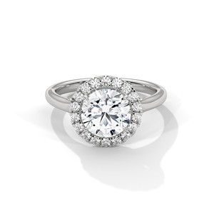 Anillo Solitario Halo con Moissanita de Corte Brillante Redondo de 2.0ct, Plata de Ley 925, Anillo de Compromiso - Product Image 3