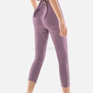 Women's Custom Logo <b>Yoga</b> Set Quick Dry & Breathable Solid Pattern & Elastic Waist Closure New Design - Product Image 3