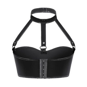 Nuevo Sujetador de Lencería 2026 para Mujer, de Cuero Sintético PU y PVC, Estilo Exótico con Botones, Halter de Látex, Bralette, Disfraces Novedosos, Ropa de Dormir, Sujetador para Actuaciones - Product Image 3