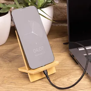 Supporto per Smartphone in Bambù Sostenibile, Portaoggetti da Scrivania in Materiale Ecologico - Product Image 2