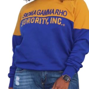 Sudadera de bloque de Color dorado Azul Real, Unisex Jersey de algodón, atuendo escolar de estilo de vida griego, elementos esenciales de uso diario - Product Image 5