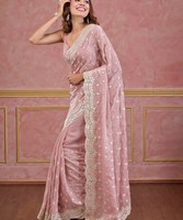 Les plus tendances et les vêtements de fête de créateurs Saree en filet lourd avec chemisier Pièce Indian Ladies Wear Sari Meilleur prix Vente en gros Surat Apparelgarment