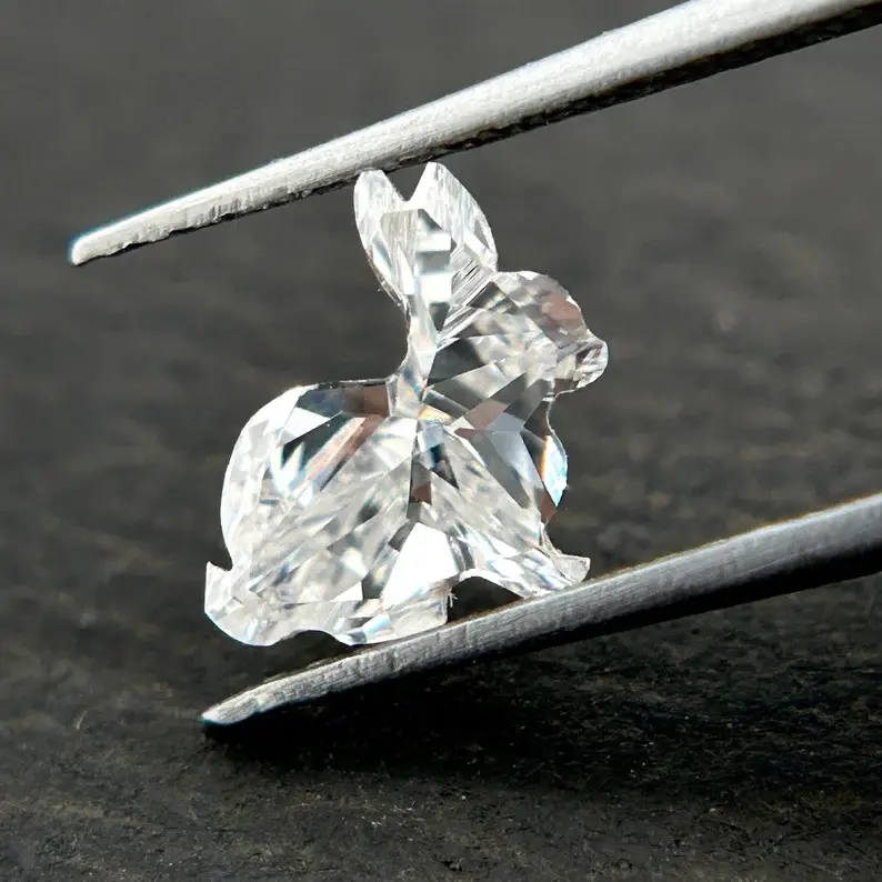 D renk tavşan kesim fantezi şekil Lab yetiştirilen elmas VVS netlik elmas yüzük için mükemmel kesim kullanımı onun için özelleştirilmiş takı hediye