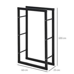 Elegant Black Powder Coated Wood <b>Holder</b> in <b>Metal</b> Perfect for Firewood Storage Rack for Fireplace and Garden Supplies Items - Product Image 5