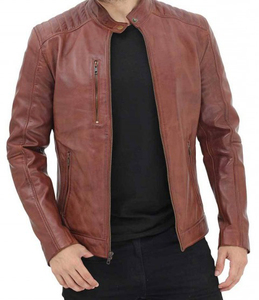 Wholesale High Quality Men's Leather Coat with Customized Design Logo Premium Canvas Motorbike <b>Biker</b> <b>jacket</b> for men - Product Image 1