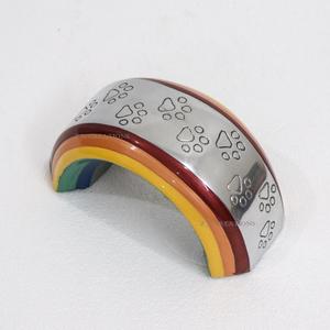 Urnes de crémation pour animaux de compagnie, patte de pont arc-en-ciel, pour cendres, urne gravée en aluminium - Product Image 3