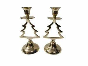 Arbre de Noël moderne en aluminium décoratif, arbre de Noël en bois, finition nickel et or, taille personnalisée - Product Image 3