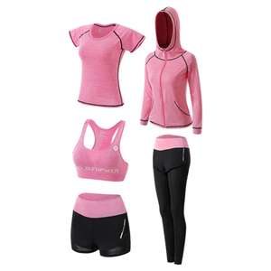 Chaqueta con cremallera y mallas, traje de Yoga lijado para mujer, traje deportivo informal para correr, gimnasio, Fitness, ajustado, 2 piezas - Product Image 3