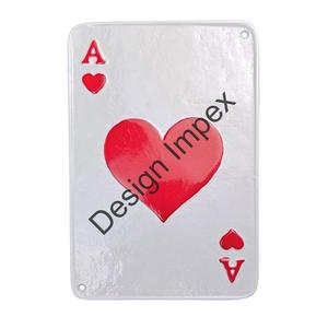 Accessoires de décoration pour la maison Plaque de carte de poker Plaque de décoration murale en fonte d'aluminium Plaque murale de chariot coeur peint rouge pour la décoration - Product Image 6