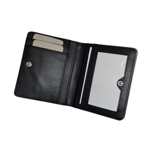 High-Quality Premium PU Leather Credit Card Holder Wallet RFID Leather Card Wallet ID Card Window <b>Press</b> <b>Button</b> Closure - Product Image 1
