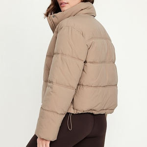 Blousons d'hiver chauds en toile matelassée pour femmes, coupe courte, style bomber, faible MOQ - Product Image 2