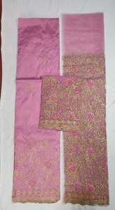 Superior Quality Latest Trendy Nigerian George Wrapper Woven Taffeta <b>Fabric</b> Silver Work Florals Pattern Anti-static Breathable - Product Image 6