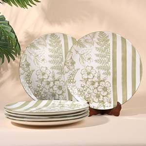 Ensemble de 6 assiettes à dîner en porcelaine Hazel, 10,8 pouces, durables, peintes à la main, motif personnalisable pour les fêtes, les hôtels - Product Image 3