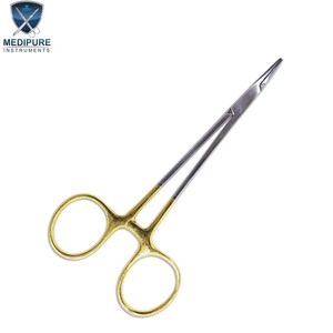 Portaagujas de Oro Más Vendido, 4.5 Pulgadas, Mordazas de Carburo de Tungsteno, Acero Inoxidable, Instrumento Quirúrgico Dental, Agarre Preciso y Duradero - Product Image 2