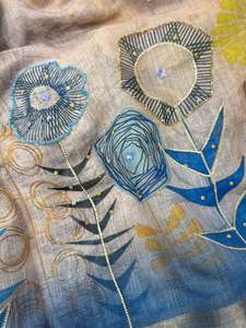 ผ้าส่าหรีผ้าฝ้ายแบบดั้งเดิม ประดับด้วยงานปักด้วยหินแบบ Khatli สำหรับผู้หญิง - ชุดสำหรับงานแต่งงานและงานเลี้ยง - Product Image 4