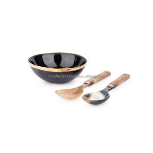 Bandeja de plato de ensalada de cuerno de búfalo Natural hecha a mano, plato de fruta seca ecológico, cuenco para mesa de comedor para fiesta, cuerno decorativo artesanal - Product Image 4