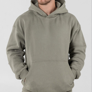 Manufacturers Custom Logo Streetwear Drop Shoulder 500gsm Heavyweight Blank No <b>String</b> Oversized Cotton Fleece Hoodie for Women - Product Image 3