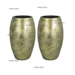 Ensemble de 2 vases à fleurs en laiton de qualité supérieure, différentes tailles, couleur or, pour mariage, écologiques, logo personnalisé - Product Image 4