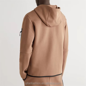 Custom Arm Pocket Soft Shell Tech Fleece Slim Fit Workout Gym Sports Running Hoodie for Men Autumn - Product Image 4