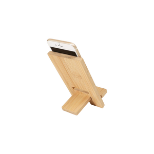 Support de téléphone en bambou avec base en bois massif, support de tablette de bureau multifonctionnel pour la charge, simple et portable - Product Image 2