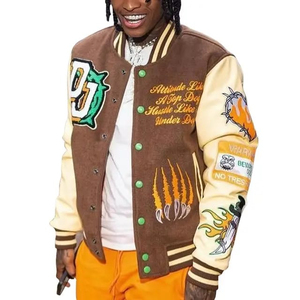 Letterman Jacket Chaqueta de béisbol bordada de chenilla personalizada de calidad superior University Letterman Jacket para hombres - Product Image 1