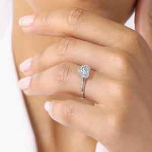 10k coeur laboratoire cultivé bague en diamant 5MM solide or blanc laboratoire cultivé diamant bijoux bague de fiançailles IGI certificat F couleur VS1 - Product Image 5