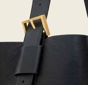 Sac fourre-tout en cuir véritable noir pour femme, grand sac hobo décontracté, bandoulière large réglable, sac à main minimaliste, fermeture éclair - Product Image 3