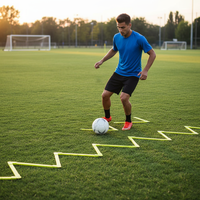 Échelle d'agilité pour entraînement de vitesse, motif croisé en zigzag, en PP jaune 4M, équipement de fitness pour le football avec logo personnalisé