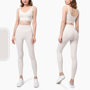 Conjunto de ropa deportiva de dos piezas de talla grande de dos piezas, mallas de cintura alta, Sujetador deportivo de Yoga elástico para gimnasio, Fitness, entrenamiento, ropa de Yoga - Product Image 1