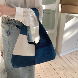 Custom Logo High Quality <b>Large</b> Capacity Canvas Tote <b>Bag</b> Patchwork Designer Hobo Shoulder <b>Bag</b> Casual Geometric Pattern - Product Image 5