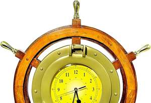 Nautical <b>Wheel</b> Clock Round Clock Wooden <b>Ship</b> <b>Wheel</b> Clock Home Decor Wall Decor by Calvin Handicraft - Product Image 4