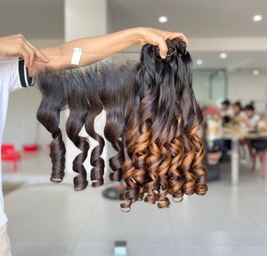Extensions de cheveux humains vietnamiens de couleur personnalisée rebondissante pour bébé de la plus haute qualité 4 faisceaux et 1 ensemble frontal - Product Image 1