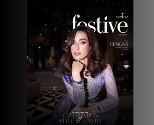 Asim Jofa Costumes de luxe brodés pour femmes Collection festive Sumaira Stitched 3 Pcs Custom Stitch Robes de soirée Fancy Dupatta - Product Image 6