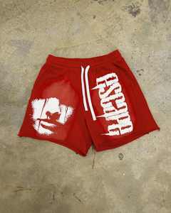 Shorts de plage décontractés pour hommes personnalisés, design vintage, coton lourd, imprimé à l'écran, dentelle, taille élastique, séchage rapide, respirant - Product Image 4