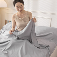 Drap de voyage en bambou pur doux Doublure de sac de couchage Draps de lit Literie d'hôtel Vente à chaud Fermeture éclair Qualité naturelle Logo personnalisé