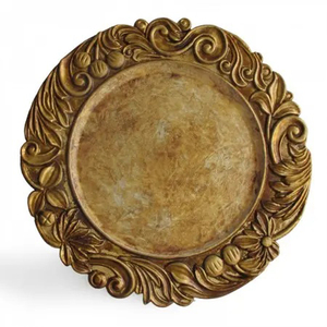 Assiette de chargeur en relief, assiettes de chargeur de dîner en plaqué argent, plateau de serveur de salade de mariage à un prix abordable - Product Image 3