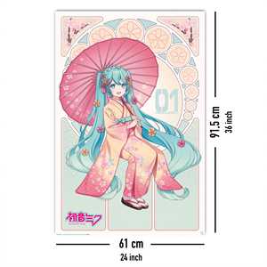 Póster de Anime de Hatsune Miku en Kimono de Sakura - Product Image 3