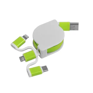 Gadget USB Promozionale 3-in-1 Personalizzato con Cavo Retrattile - Product Image 1
