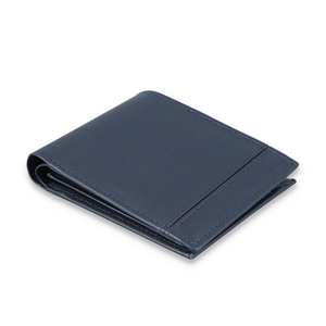 Tarjetero plegable con bloqueo RFID de lujo para hombre de alta calidad al por mayor, cartera fina de piel auténtica de primera calidad, logotipo personalizado, OEM - Product Image 1