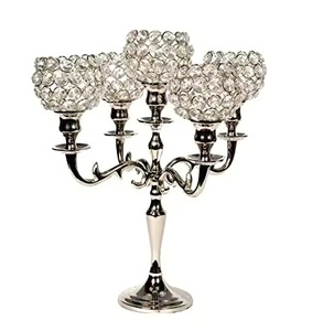 Bougeoir pilier en aluminium poli de luxe support élégant pièce maîtresse de noël boîte d'emballage de qualité supérieure décor à la maison métal de qualité supérieure - Product Image 4